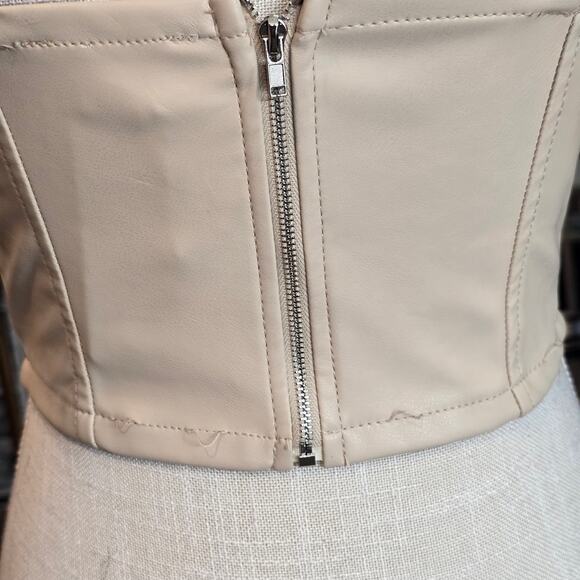 Iris Cream Bustier Crop Tank Top Sz. Small - Picture 3 of 5